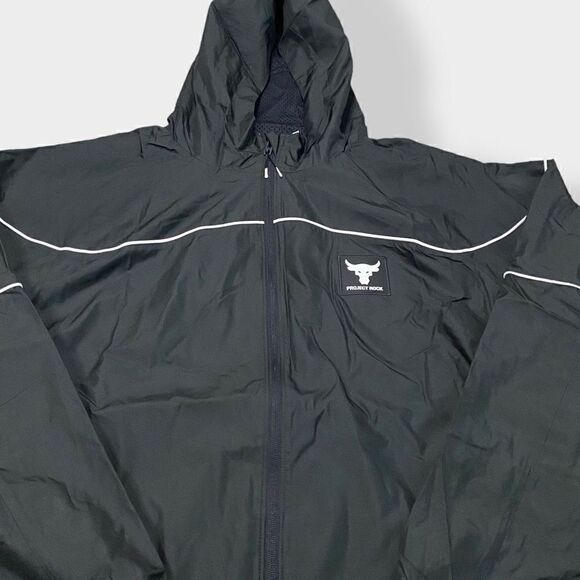 Under Armour Mens Project Rock Brahma Black/ White Jacket size XL New with Tags - Picture 2 of 9